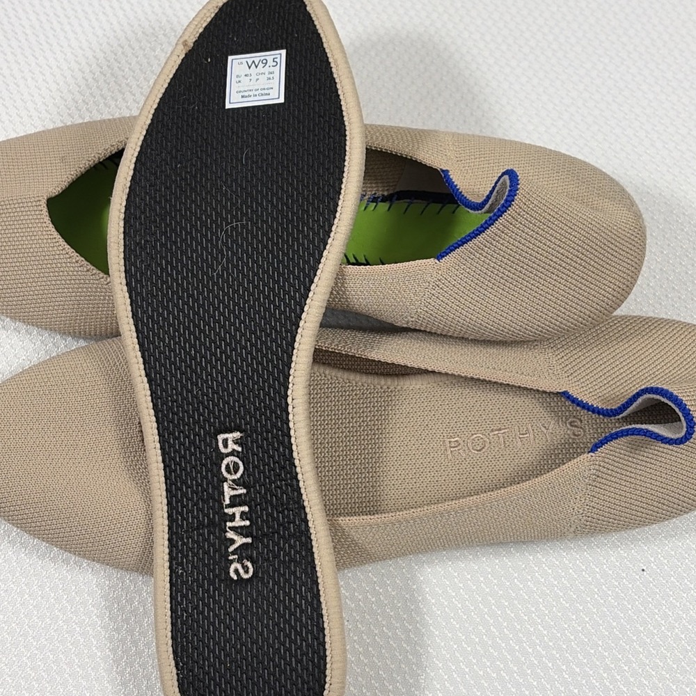 Rothy's THE FLAT Round Toe Ballet Flats Women's Size 9.5 Shoes Cream Color - Picture 8 of 8